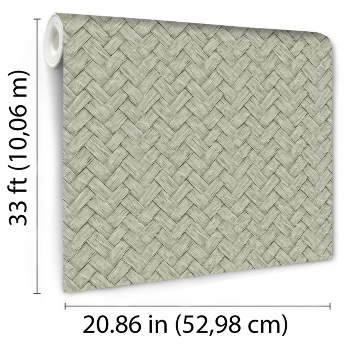 Faux Natural Weave Green by Veer Decor Textured Vinyl Wallpaper – Veer Decor VRNO04-096