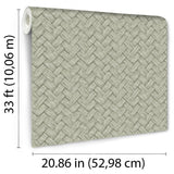 Faux Natural Weave Green by Veer Decor Textured Vinyl Wallpaper – Veer Decor VRNO04-096