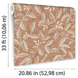 Tranquil Leafy Vine Orange by Veer Decor Floral Wallpaper – Veer Decor VRNO05-066