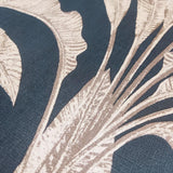 Luxe Tropical Palm Orange on Black Ground by Veer Decor Textured Vinyl Wallpaper – Veer Decor VRNO05-916