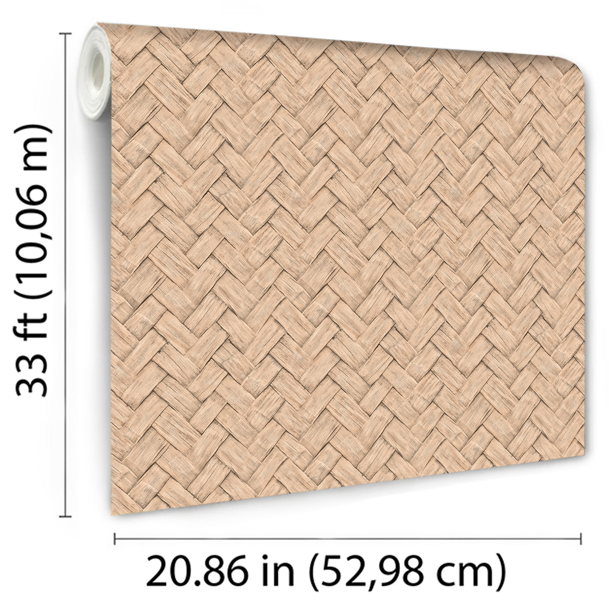 Faux Natural Weave Beige by Veer Decor Textured Vinyl Wallpaper – Veer Decor VRNO07-096