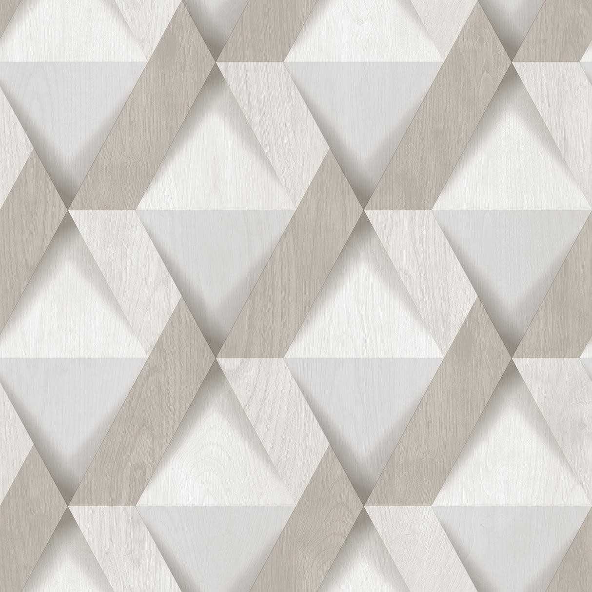 Modern Losange Wood Beige geometric wood-look textured wallpaper roll