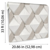 Modern Losange Wood Beige by Veer Decor Geometric Textured Wallpaper – Veer Decor VRNO07-196