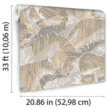 Tiger Squad Beige by Veer Decor Animal Print Wallpaper – VRNO07-596