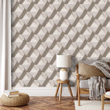 Modern Losange Wood Taupe by Veer Decor Geometric Textured Vinyl Wallpaper – Veer Decor VRNO08-196
