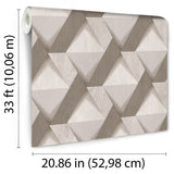 Modern Losange Wood Taupe by Veer Decor Geometric Textured Vinyl Wallpaper – Veer Decor VRNO08-196