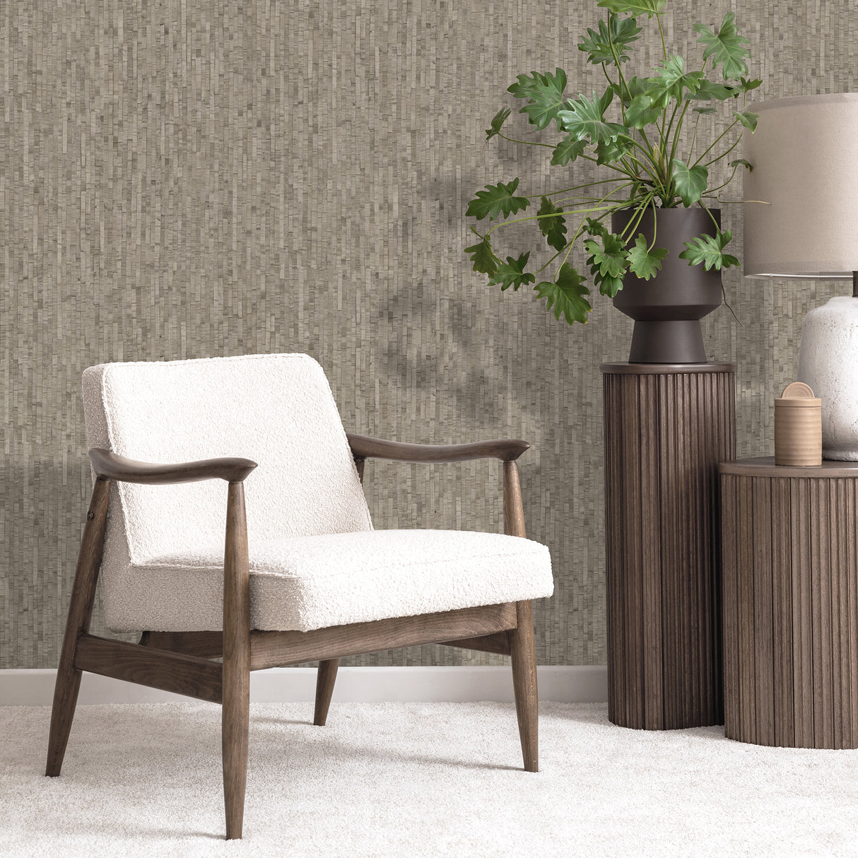 Faux Natural Straw Taupe by Veer Decor Textured Vinyl Wallpaper – Veer Decor VRNO08-946