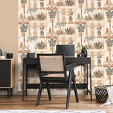 Mediterranean Villa Garden Orange by Veer Decor Patterned Wallpaper – Veer Decor VRNO08-956