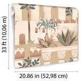 Mediterranean Villa Garden Orange by Veer Decor Patterned Wallpaper – Veer Decor VRNO08-956