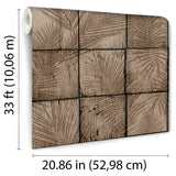 Rustic Palm Shadow Tile Taupe by Veer Decor Textured Vinyl Wallpaper – Veer Decor VRNO08-986