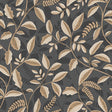 Tranquil Leafy Vine wallpaper in black and beige with textured vine pattern, roll size 20.86 in x 33 ft