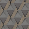 Modern Losange Wood Dark Gray geometric textured wallpaper roll view