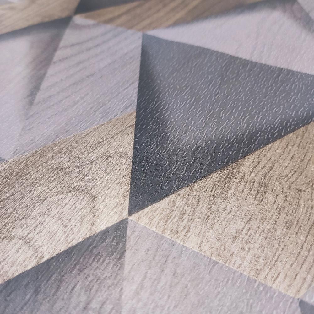 Modern Losange Wood Dark Gray by Veer Decor Geometric Textured Wallpaper – Veer Decor VRNO09-196