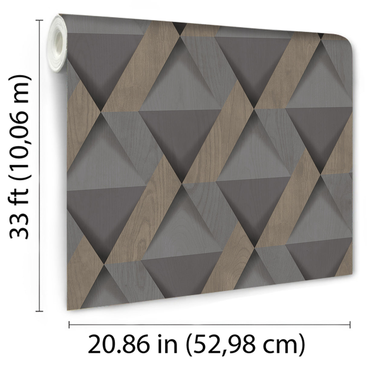 Modern Losange Wood Dark Gray by Veer Decor Geometric Textured Wallpaper – Veer Decor VRNO09-196