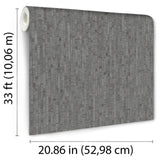 Faux Natural Straw Dark Gray by Veer Decor Textured Vinyl Wallpaper – Veer Decor VRNO09-946