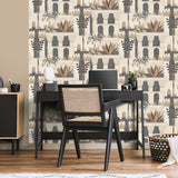 Mediterranean Villa Garden Gray by Veer Decor Patterned Wallpaper – Veer Decor VRNO09-956