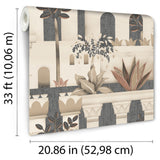 Mediterranean Villa Garden Gray by Veer Decor Patterned Wallpaper – Veer Decor VRNO09-956