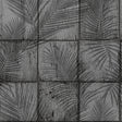 Rustic Palm Shadow Tile gray textured vinyl wallpaper with palm frond shadow tile motif