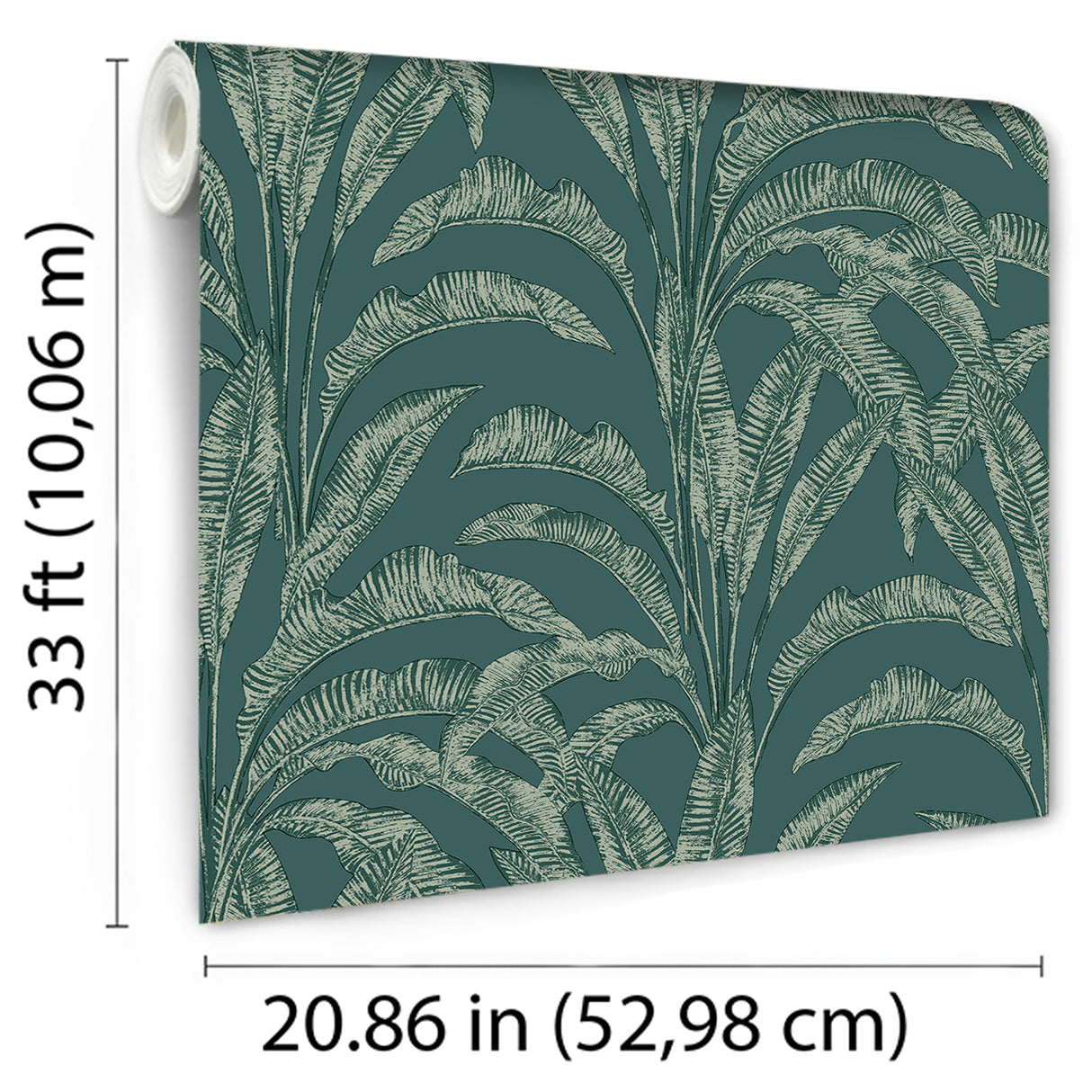 Luxe Tropical Palm Green by Veer Decor Textured Vinyl Wallpaper – VRNO14-916