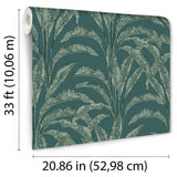 Luxe Tropical Palm Green by Veer Decor Textured Vinyl Wallpaper – VRNO14-916