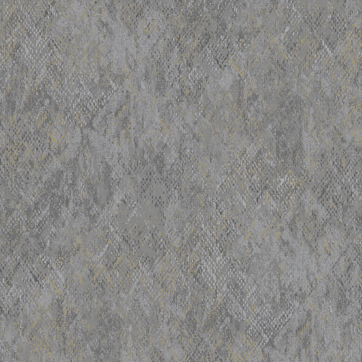 Python Diamond Texture Dark Gray non-woven unpasted wallpaper roll with metallic accents