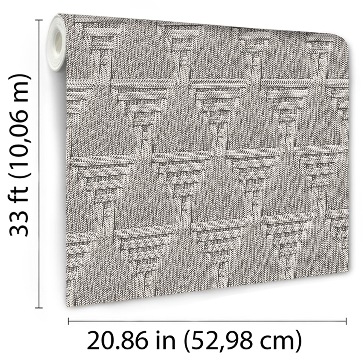 Rope Weave Diamond Light Gray by Veer Decor Textured Geometric Wallpaper – Veer Decor VRNO19-886