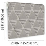 Rope Weave Diamond Light Gray by Veer Decor Textured Geometric Wallpaper – Veer Decor VRNO19-886