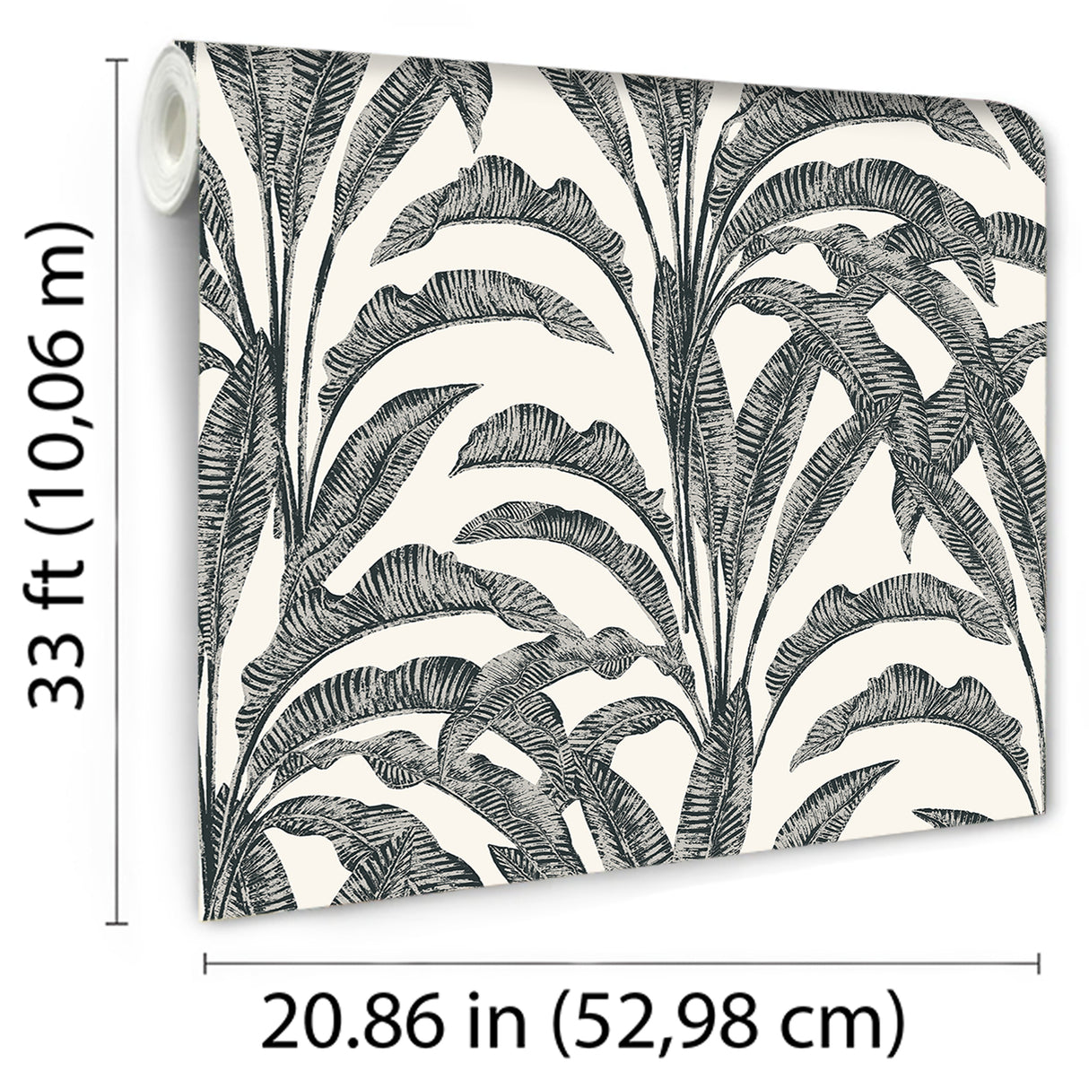Luxe Tropical Palm Gray and Cream by Veer Decor Textured Vinyl Wallpaper – Veer Decor VRNO19-916