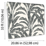 Luxe Tropical Palm Gray and Cream by Veer Decor Textured Vinyl Wallpaper – Veer Decor VRNO19-916