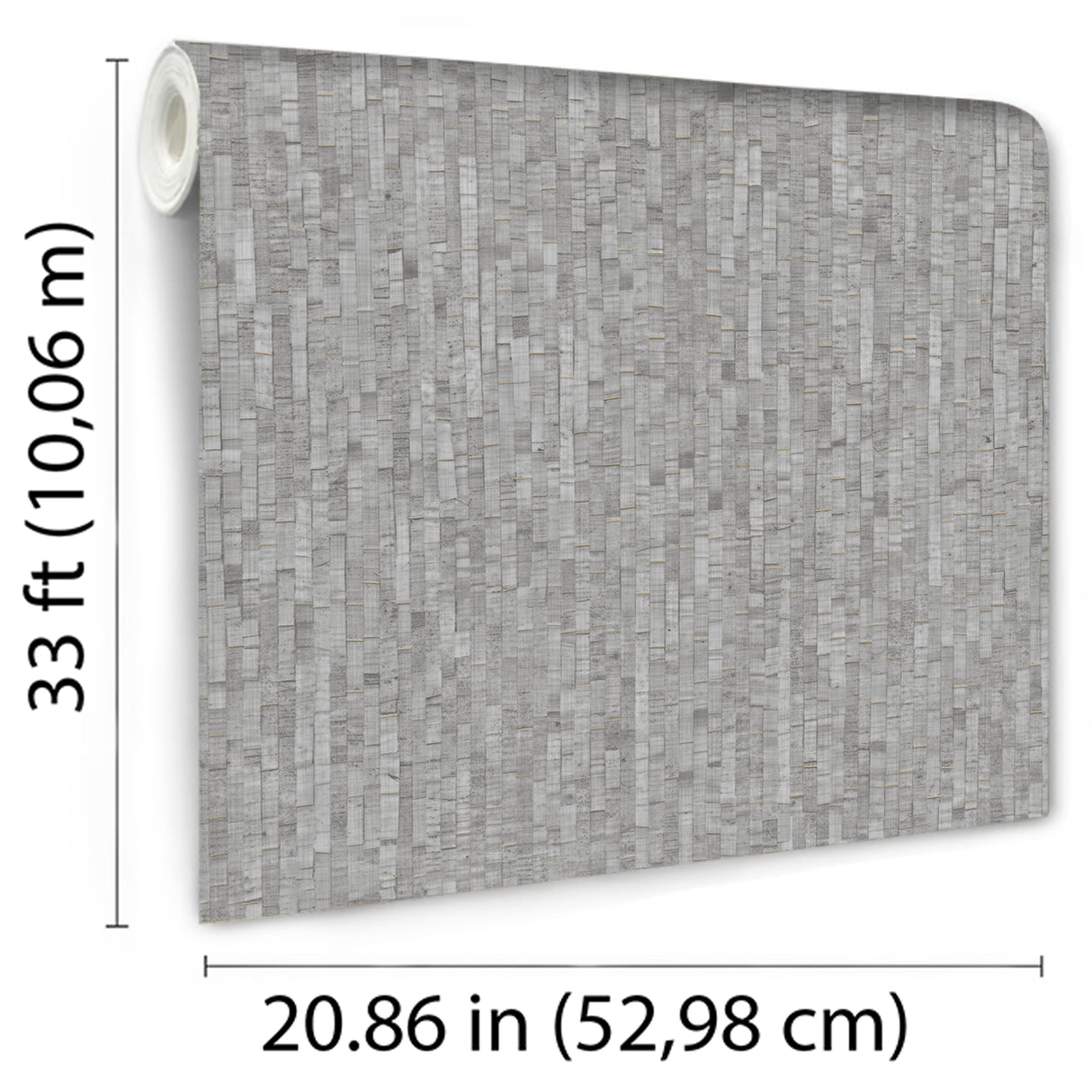 Faux Natural Straw Light Gray by Veer Decor Textured Vinyl Wallpaper – Veer Decor VRNO19-946