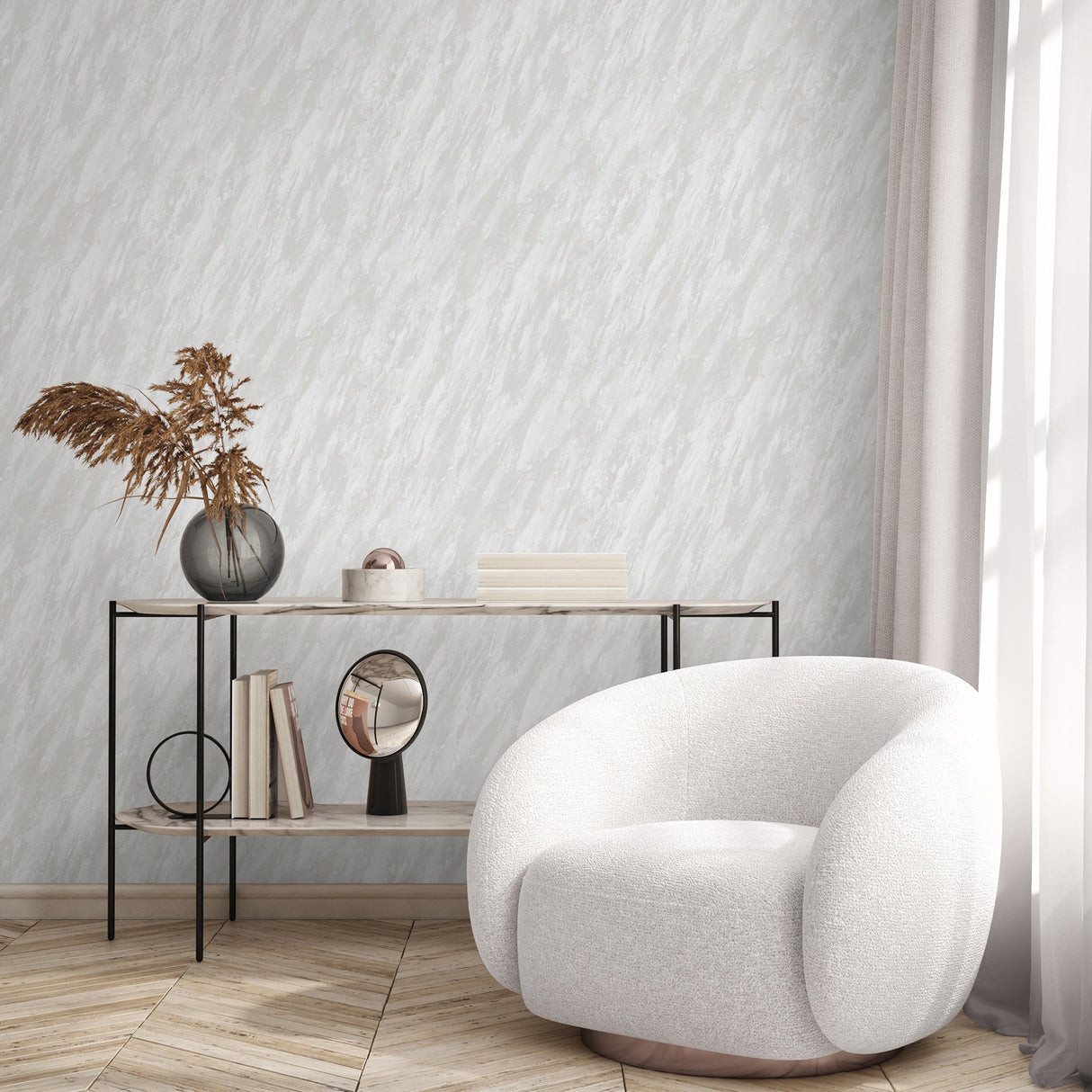 Glint Luxe Marble White by Veer Decor Abstract Textured Wallpaper – Veer Decor VRVE00-366