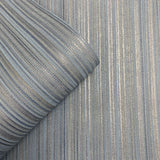 Glint Stria Stripe Blue by Veer Decor Textured Metallic Vinyl Wallpaper – Veer Decor VRVE01-566
