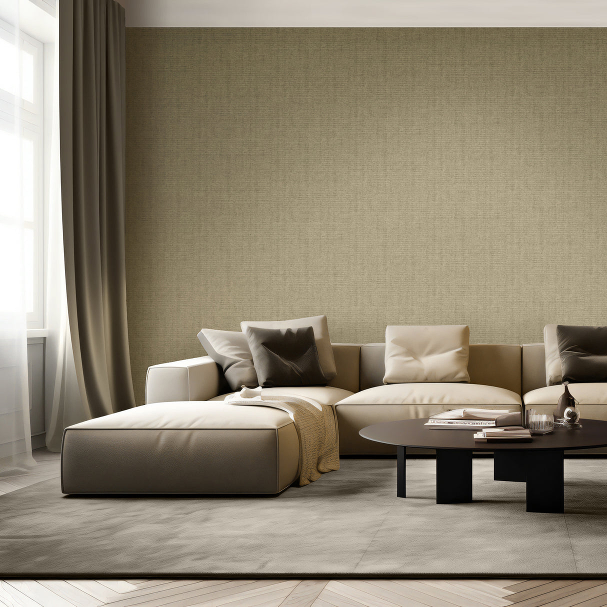 Lustre Linen Gold by Veer Decor Textured Vinyl Wallpaper – Veer Decor VRVE02-376