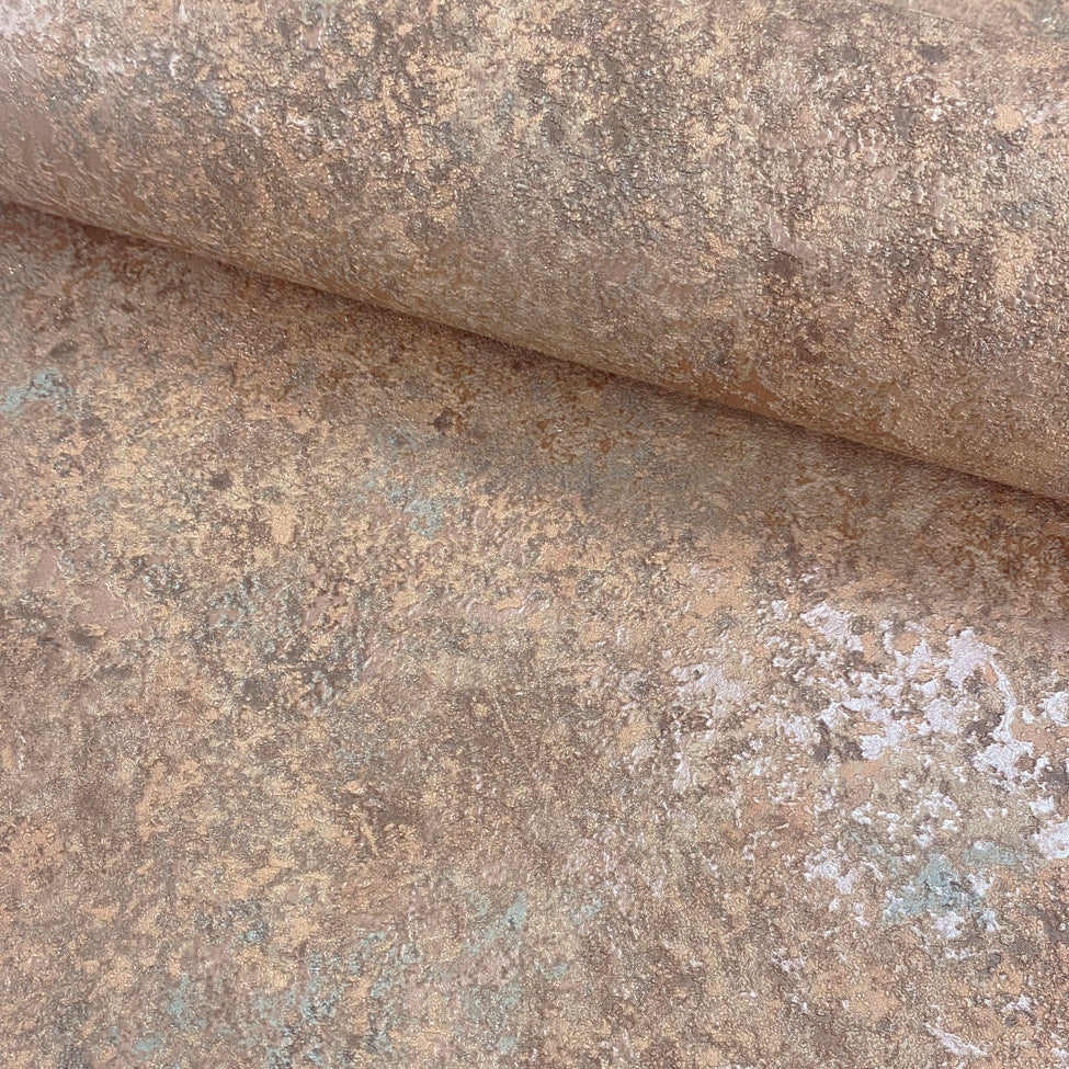 Lustre Stucco Terracotta by Veer Decor Textured Metallic Vinyl Wallpaper – Veer Decor VRVE05-766