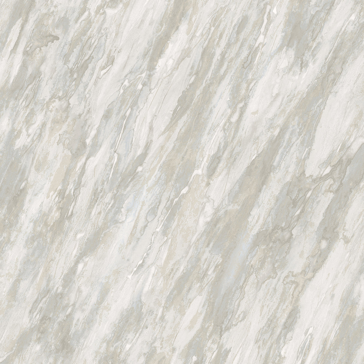 Glint Luxe Marble Natural Wallpaper roll and room scenes in cream with metallic texture