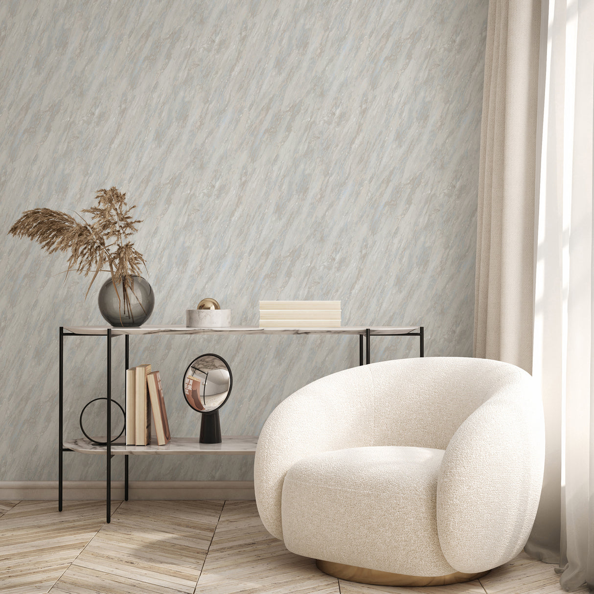 Glint Luxe Marble Natural Cream by Veer Decor Textured Abstract Wallpaper – Veer Decor VRVE07-366
