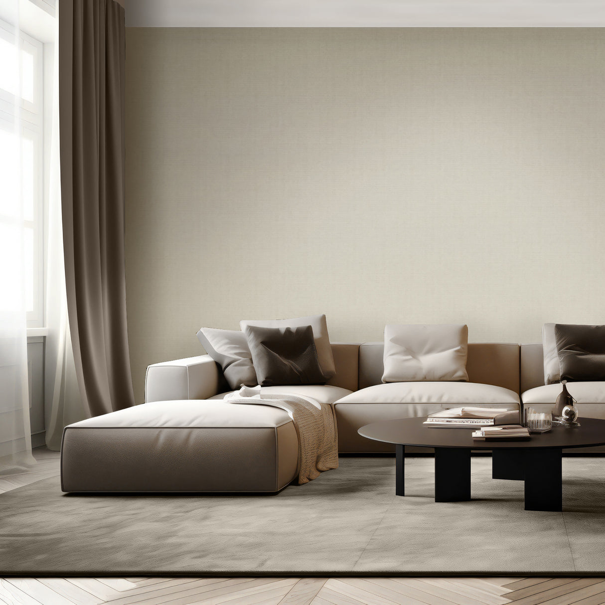 Lustre Linen Natural by Veer Decor Textured Metallic Wallpaper – Veer Decor VRVE07-376