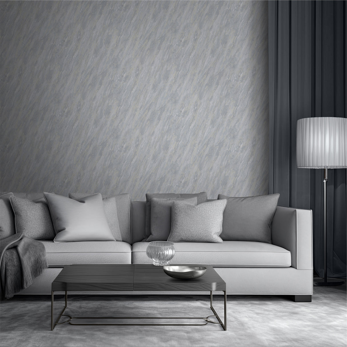 Glint Luxe Marble Light Gray by — Textured Marble Wallpaper – Veer Decor VRVE09-366
