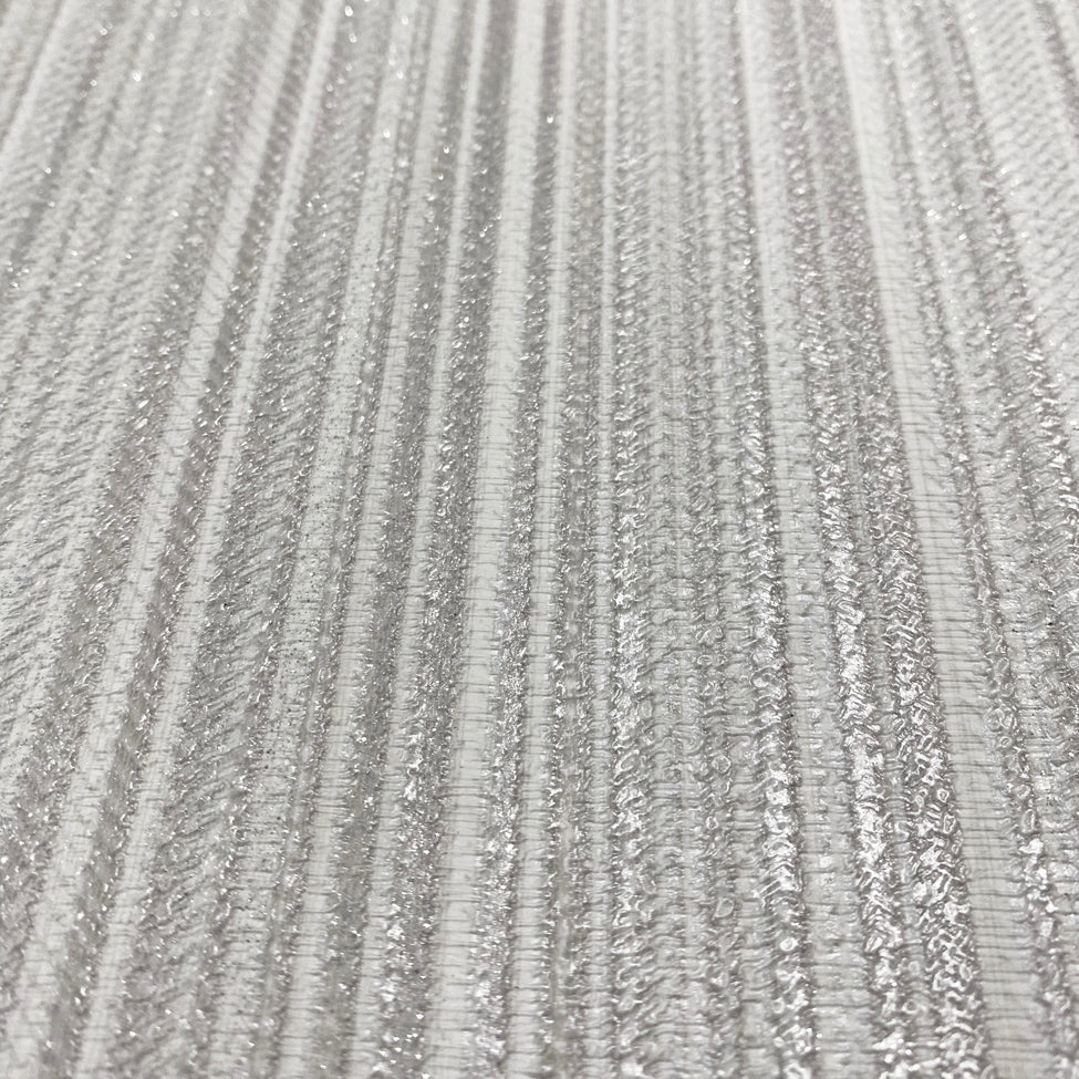 Glint Stria Stripe Light Gray by Veer Decor Textured Metallic Stripe Wallpaper – Veer Decor VRVE09-566