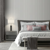 Glint Stria Stripe Light Gray by Veer Decor Textured Metallic Stripe Wallpaper – Veer Decor VRVE09-566