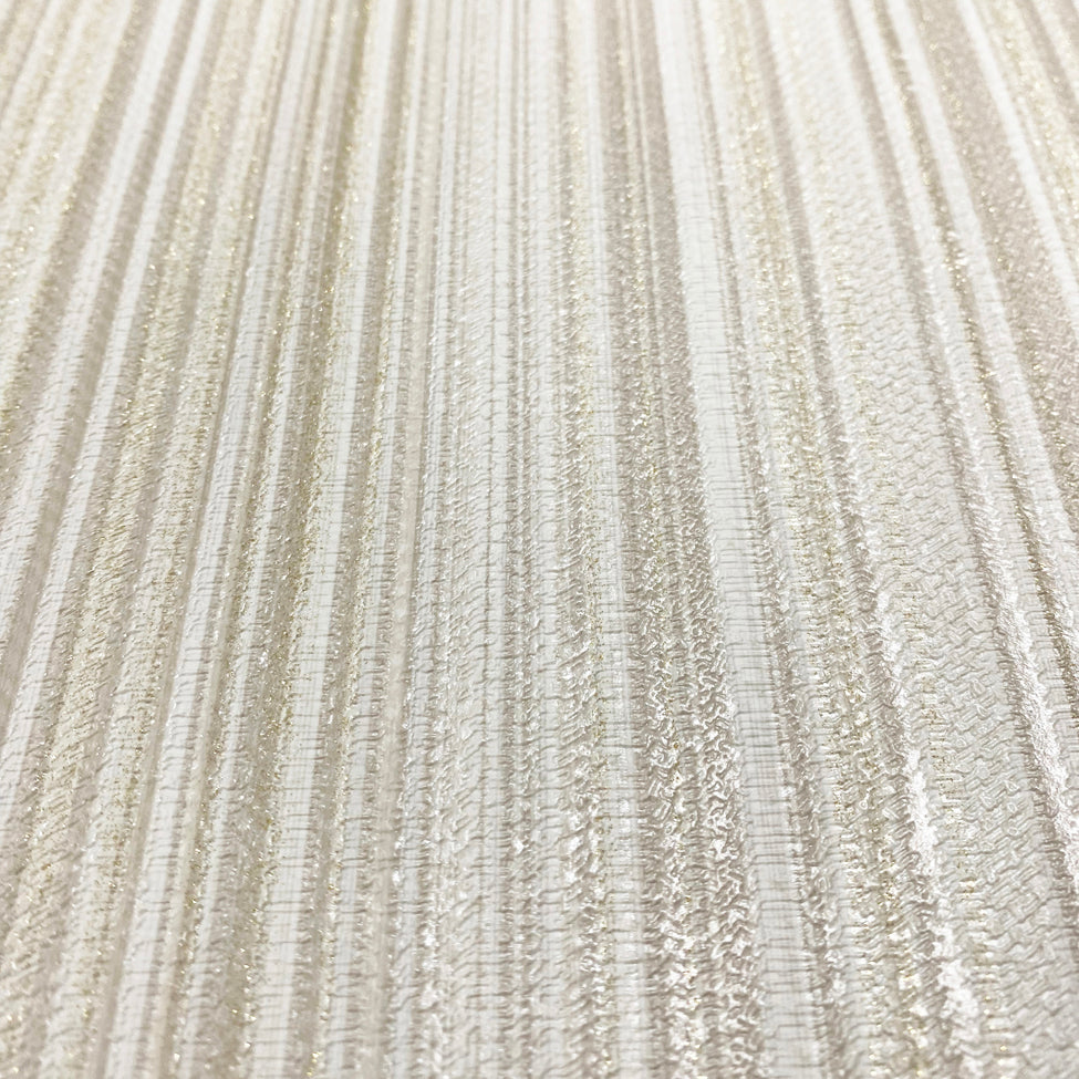 Glint Stria Stripe Natural by Veer Decor Textured Metallic Vinyl Wallpaper – Veer Decor VRVE17-566