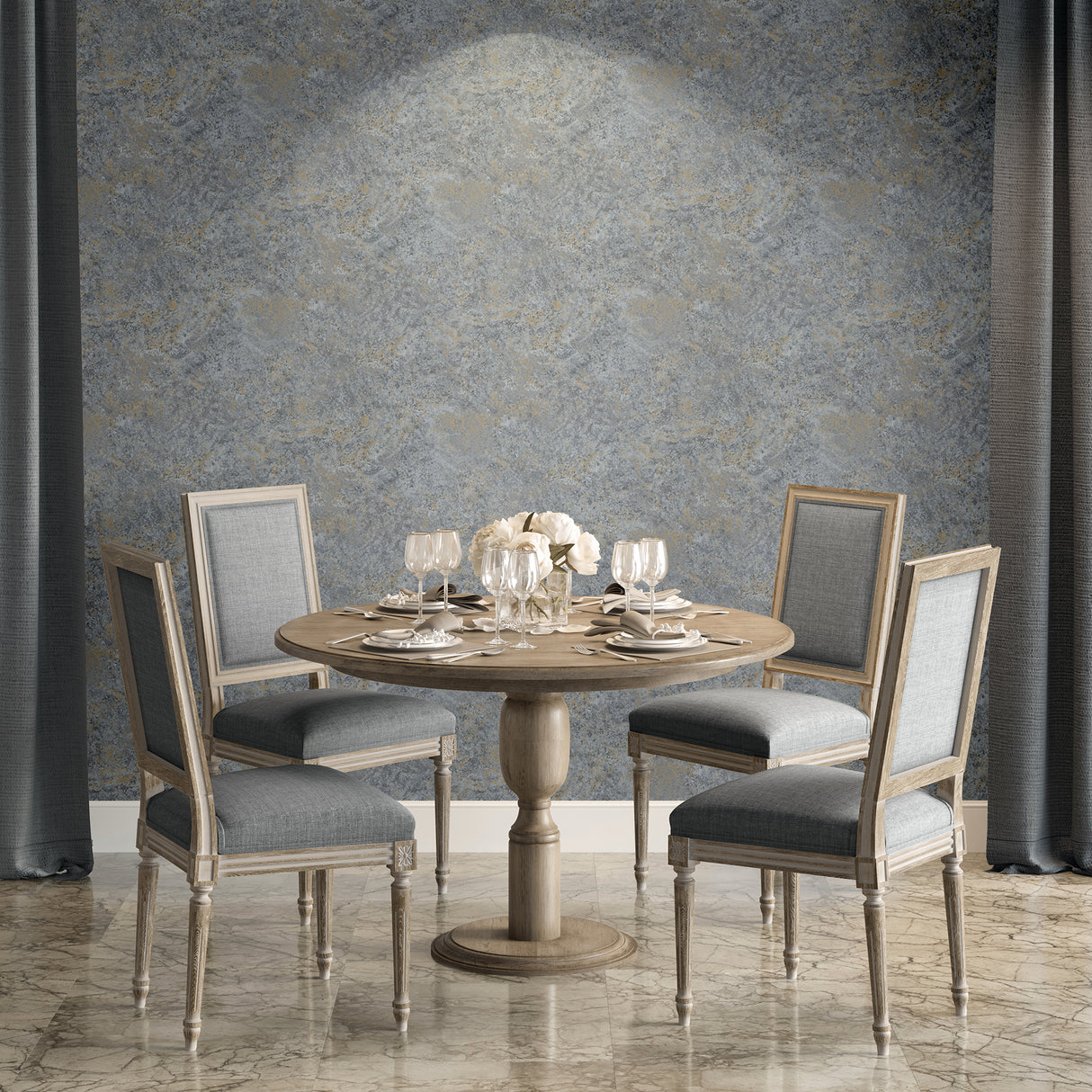 Lustre Stucco Anthracite Gray by Veer Decor Textured Metallic Abstract Wallpaper – Veer Decor VRVE19-766