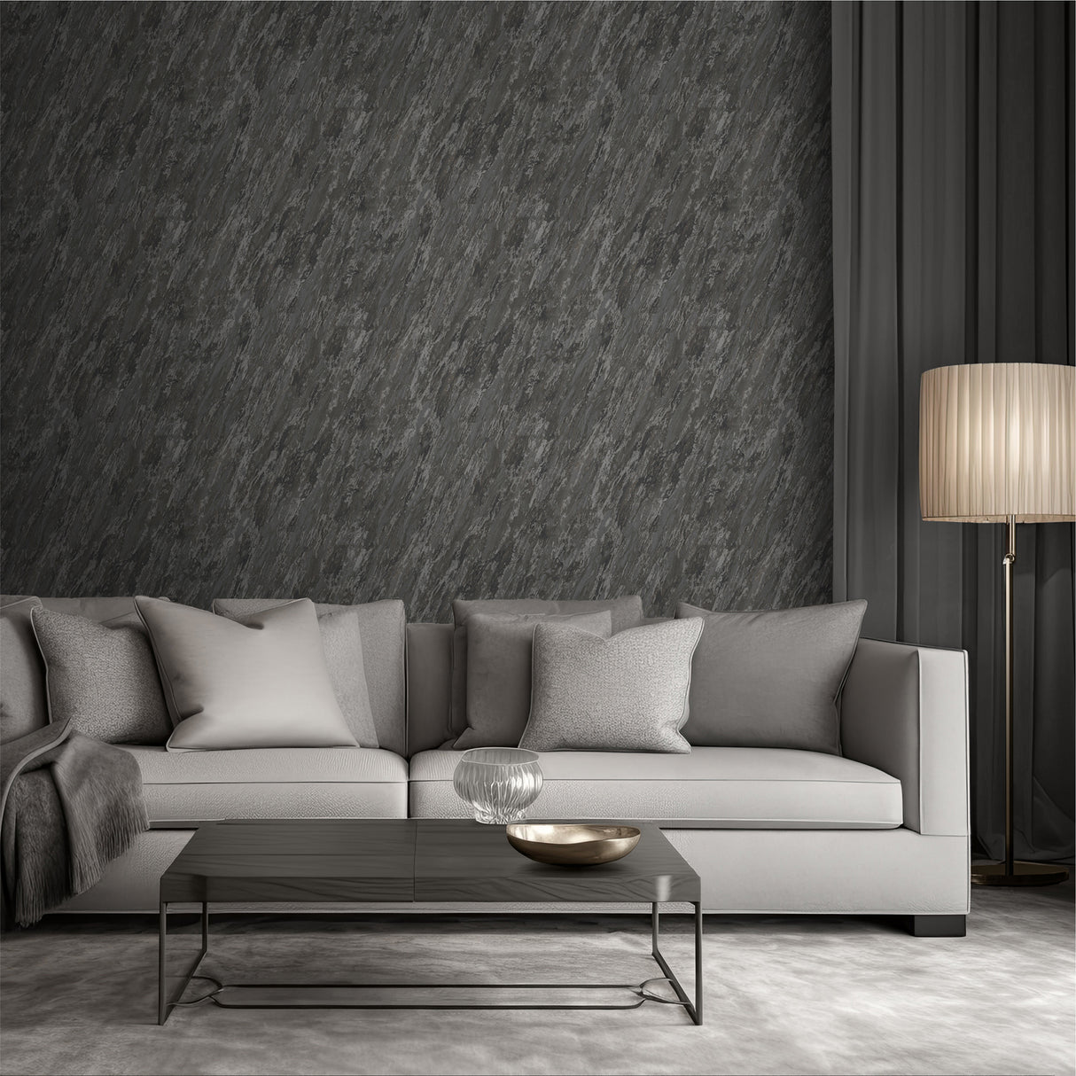 Glint Luxe Marble Black by Veer Decor Abstract Textured Wallpaper – Veer Decor VRVE29-366