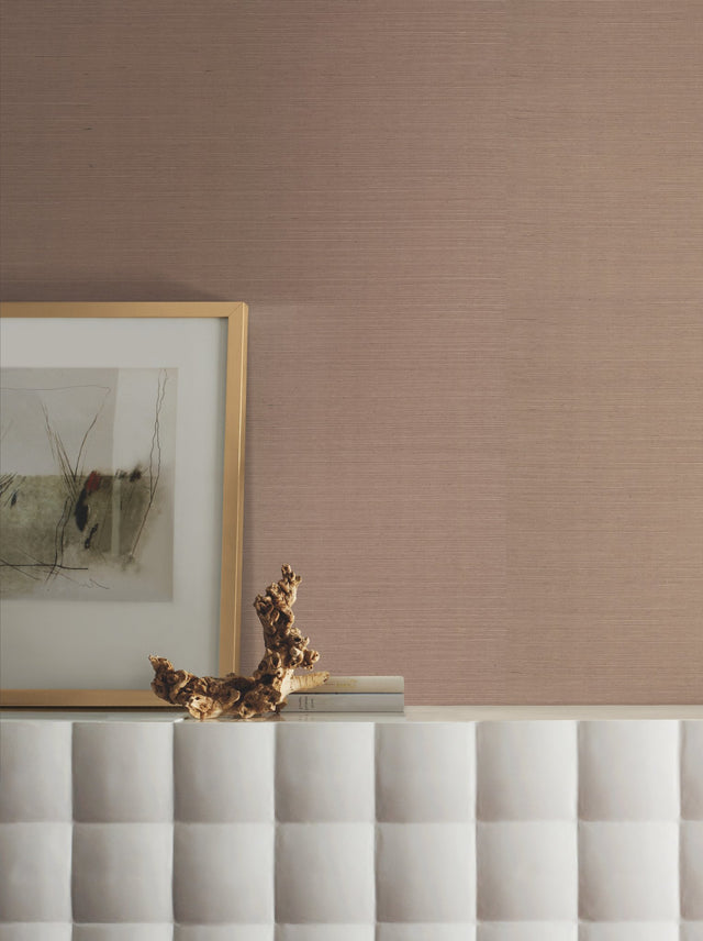Sisal Twill Color Grasscloth Light Taupe Wallpaper with Natural Sisal Weave - York VX2266