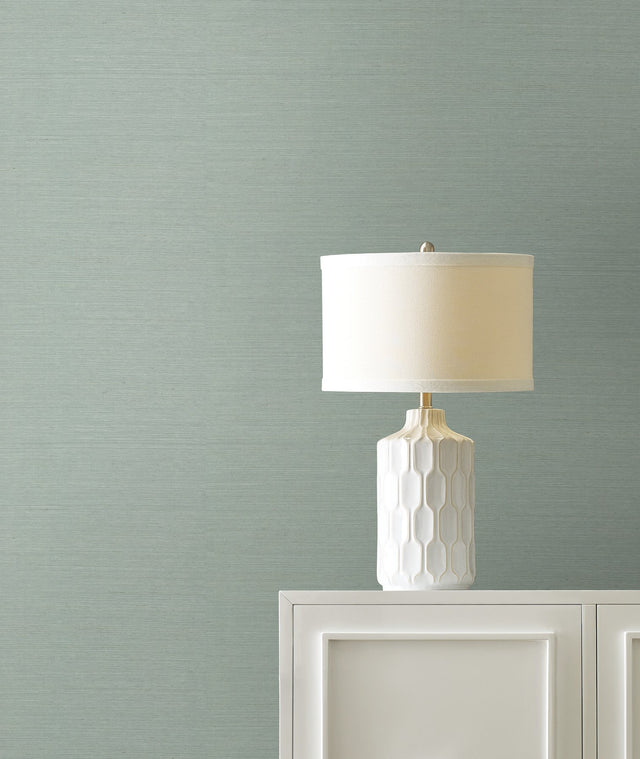 Maguey Sisal Blue Grasscloth Wallpaper with Traditional Style - York VX2269NW