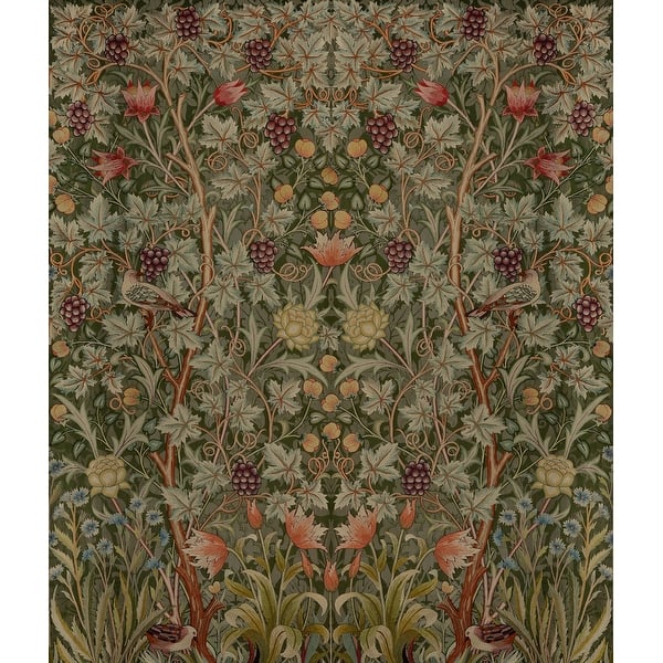 Vine Embroidery Dark Green by A-Street Prints Wall Mural – Brewster Home Fashions 4171-HT84003