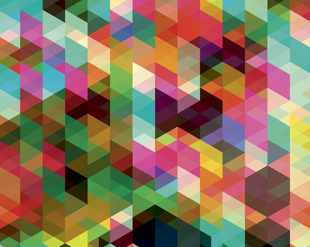 Geometrix Multicolor Wall Mural with Modern Geometric Pattern - Brewster WALS0001