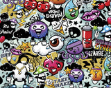 Graffiti Monster Multicolor Wall Mural with Modern Graphic Cartoon Pattern - ohpopsi WALS0004