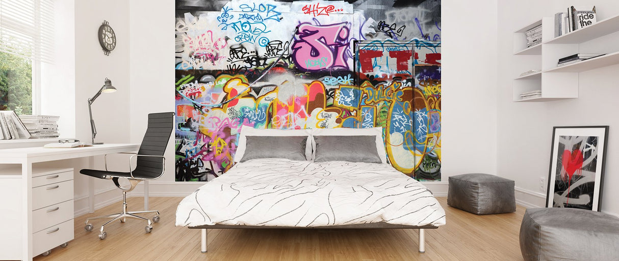 Graffiti Multicolor Wall Mural with Urban Street Art Graphics - ohpopsi WALS0007