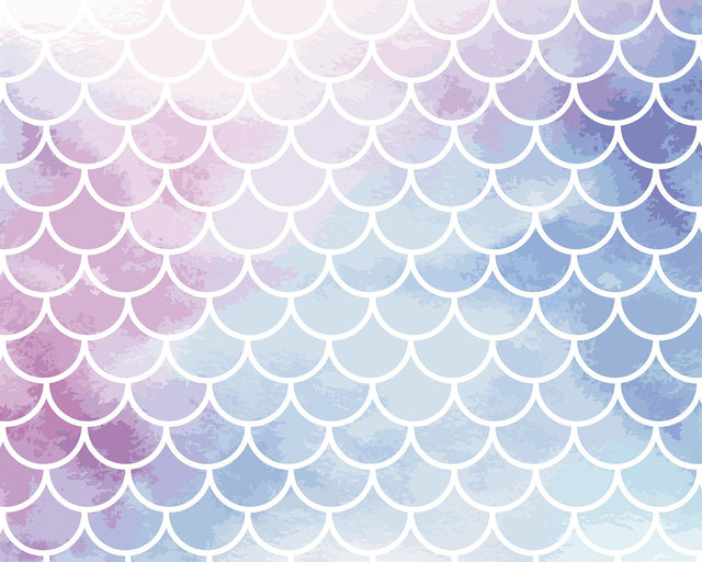 Watercolour Mermaid Scales Wall Mural